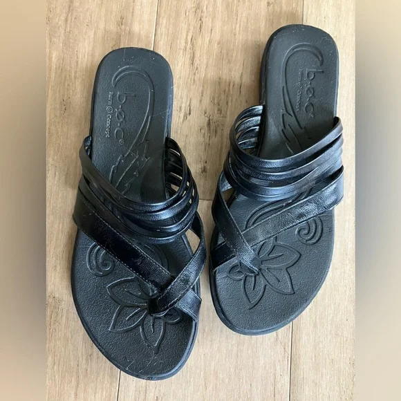 b.o.c. Born women’s black strappy slide women’s flat sandals - Picture 1 of 5